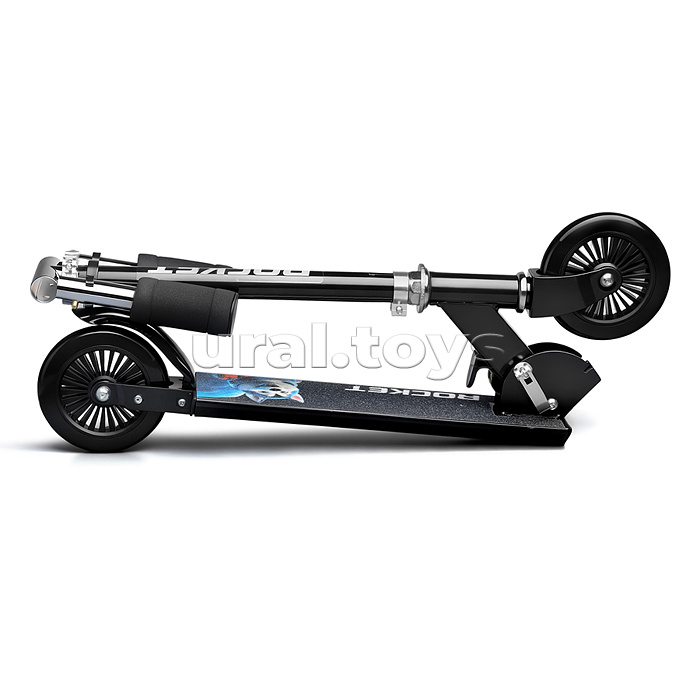 Самокат 2-х колесный ROCKET,колеса PU/ 125 мм, ABEC 7, черный (в пакете)