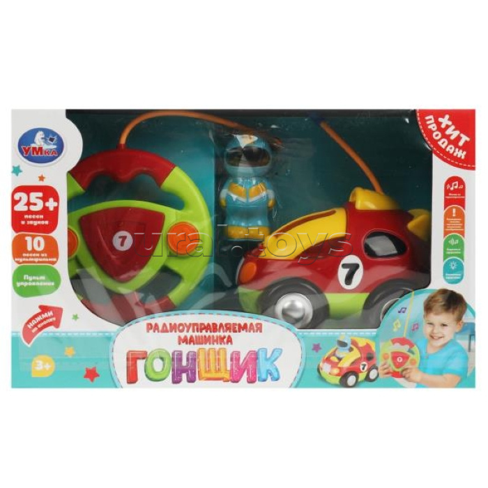 Машинка "Гонщик" р/у 35+ песен,стихов и загадок.свет