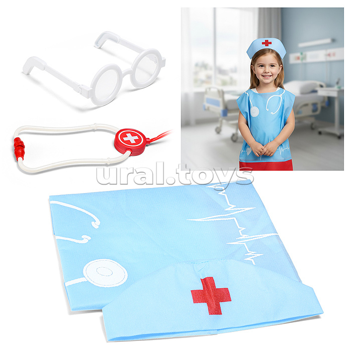 Набор "Медик" из 4 предметов (небесный)