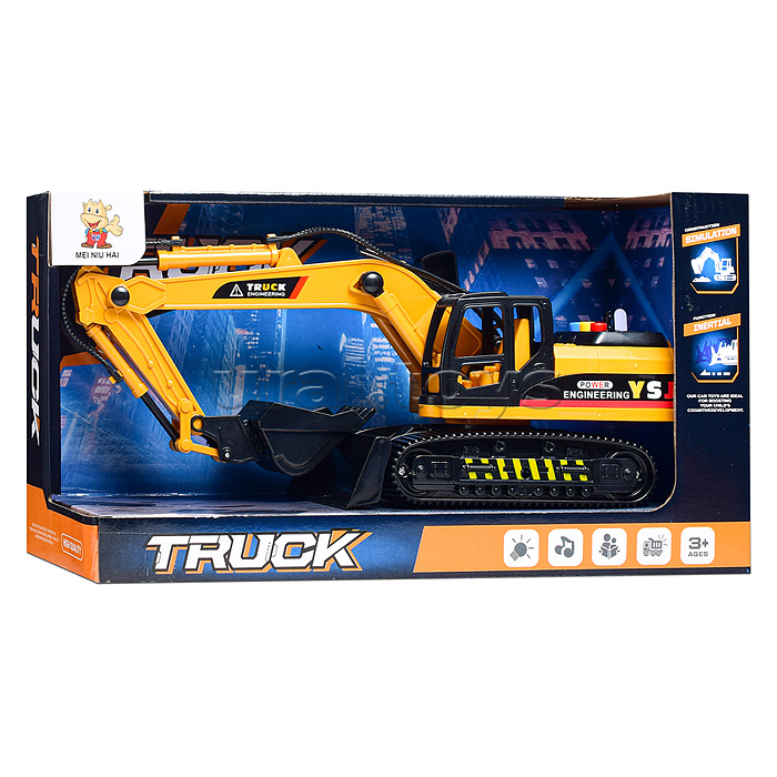 Экскаватор "Гусеничный" (свет, звук) в коробке