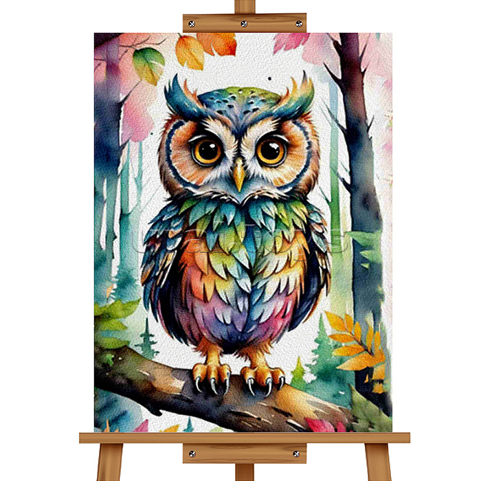 Набор для рисования "Картина по номерам 30х40 см. Цветная совушка"