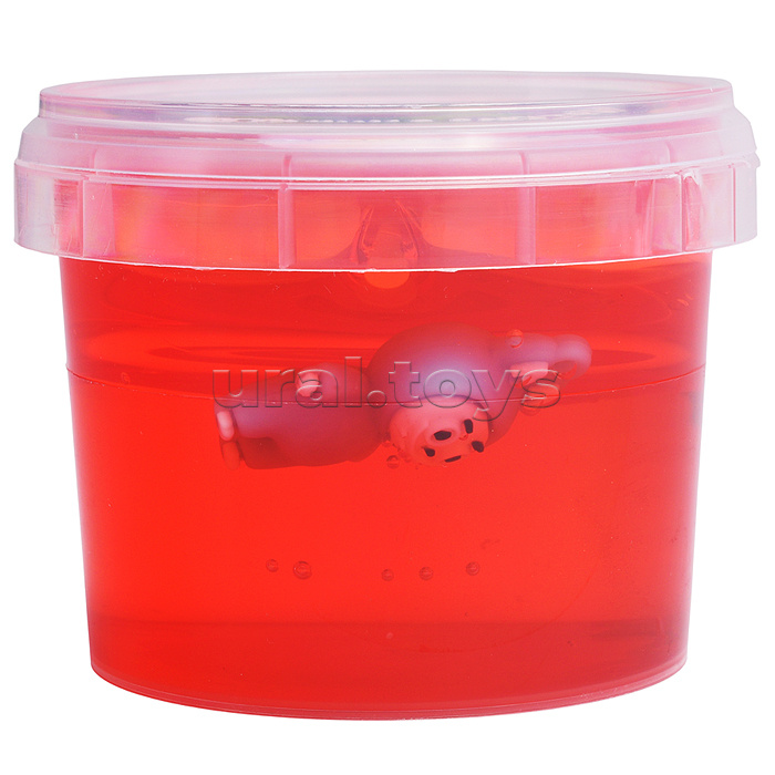 Слайм "Стекло" 90 гр Красный с игрушкой