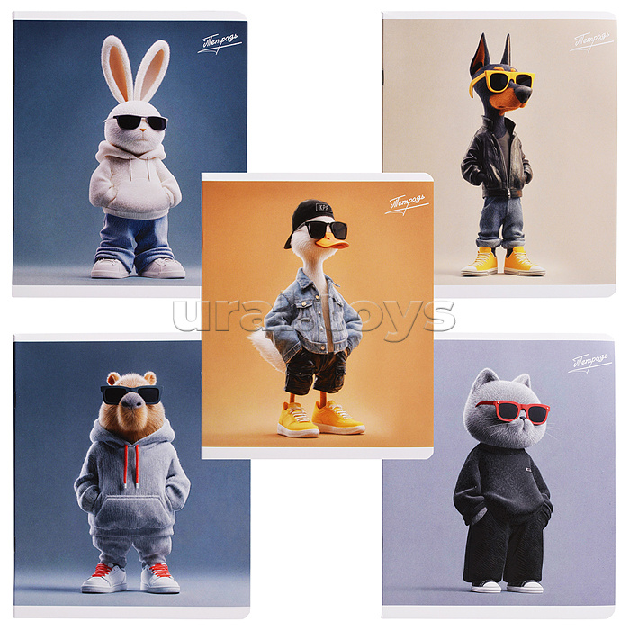 Тетрадь 48 л, клетка "Зумеры" А5+, мягкий переплёт (2 скобы)