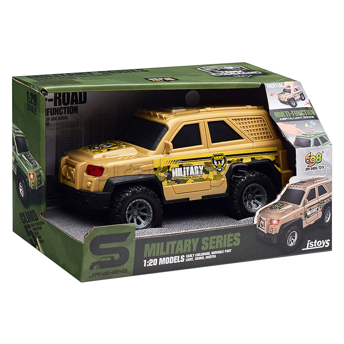 Машина "Военная служба" 1:20 (свет, звук) в коробке