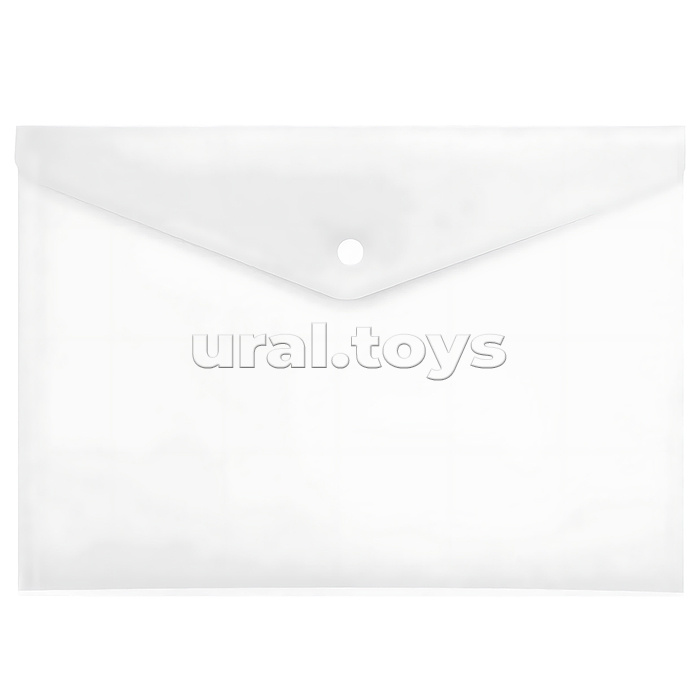 Папка-конверт на кнопке A5 (240x180 мм) 300 мкм, полипропилен, прозрачная, 10 шт в упаковке