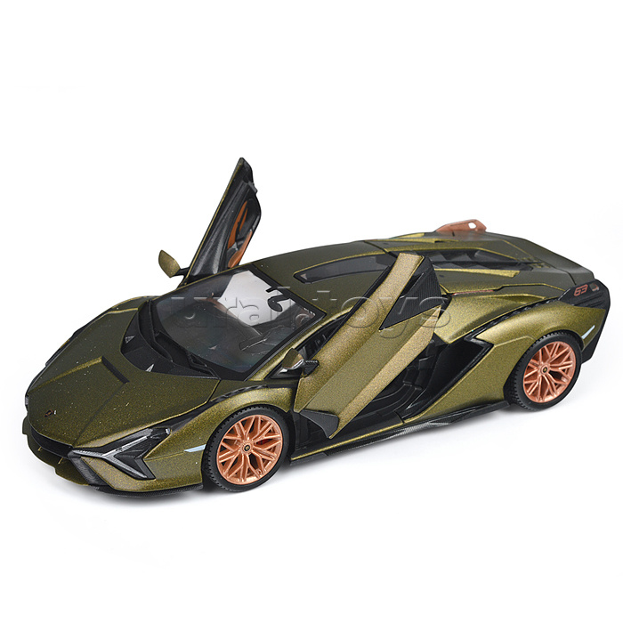 Машинка die-cast Lamborghini Sian FKP 37, 1:24, зеленая, открывающиеся двери