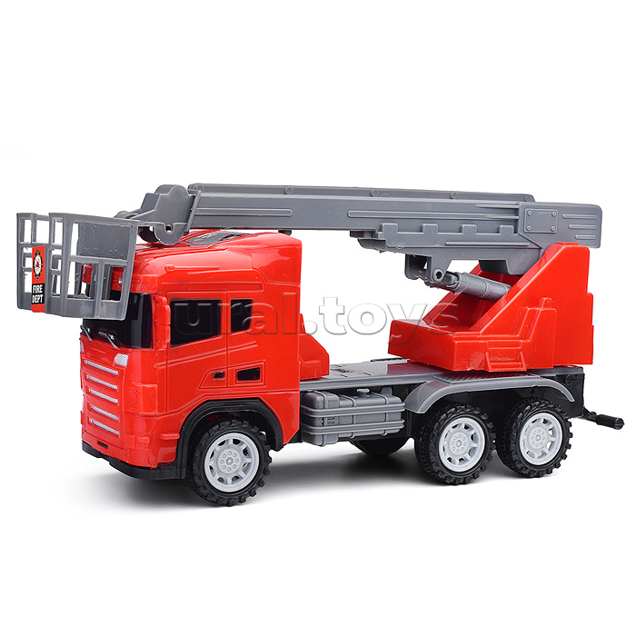 Машина "Пожарная" с подъемником, в пакете