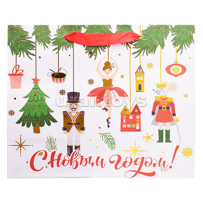 Пакет подарочный новогодний "Winter Wonderland" 26х13х32 см, Золотая сказка, фольга Пакет подарочный новогодний "Winter Wonderland" 26х13х32 см, Золотая сказка, фольга