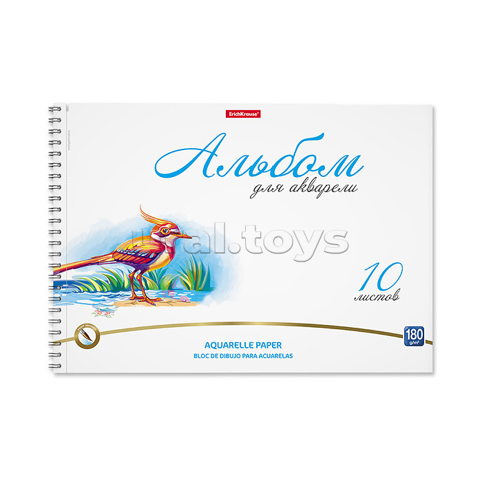 Альбом для рисования с бумагой для акварели на спирали Birds, А4, 10 листов