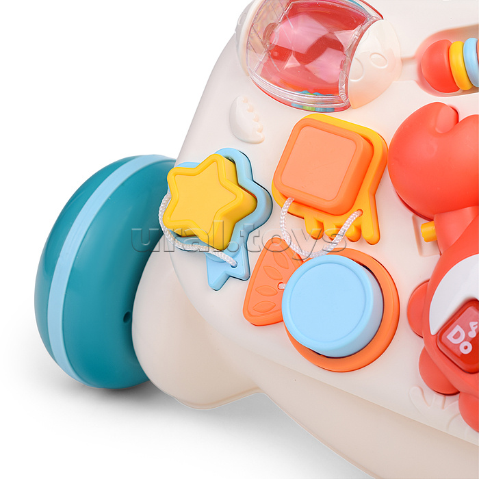 Игровой центр-Каталка "Вместе весело" голубой, на батарейках, в коробке