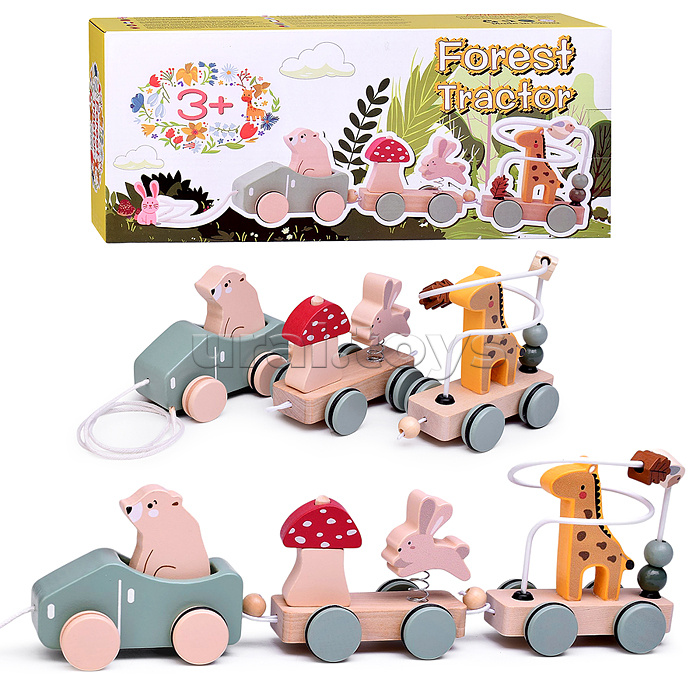 Каталка "Паровозик веселые зверята"