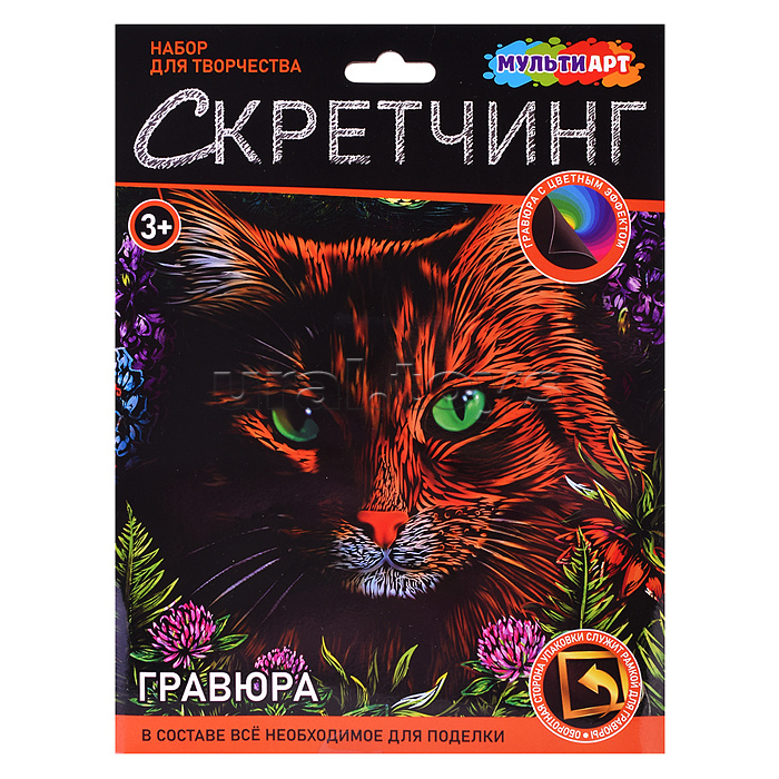 Скретчинг гравюра 18*24 см "Рыжий Кот"