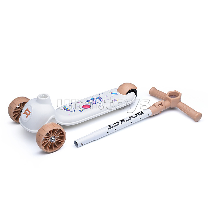 Самокат 3-х колесный ROCKET, белый