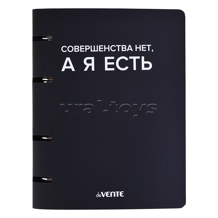 Тетрадь на кольцах А5 (175x220 мм) со сменным блоком "Совершенства нет" 80 листов