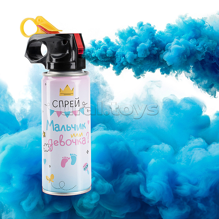 Спрей краска Холи для Гендер Пати, 6-7 сек, в коробке, Голубой, 100 г.