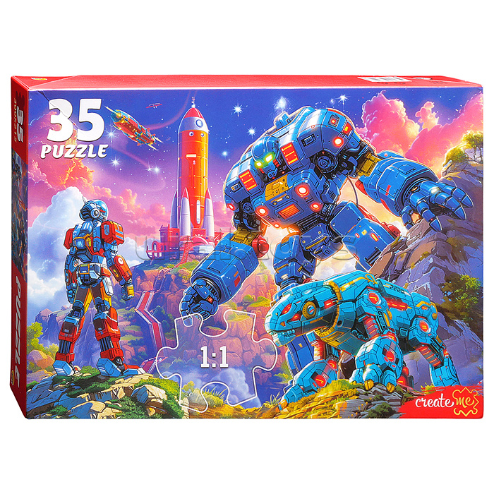 Пазлы 35 "Трансформер и робот"