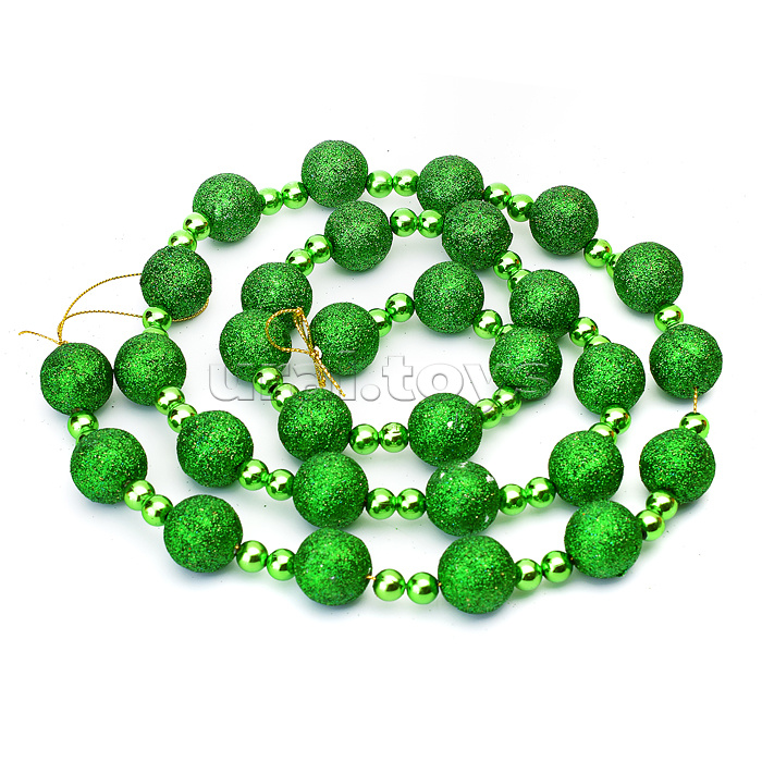 Новогоднее украшение "Бусы" шарики 120см (зеленые)