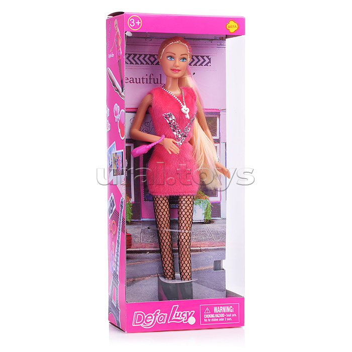 Кукла"Кристина" с цветными волосами  в платье и  аксессуарами