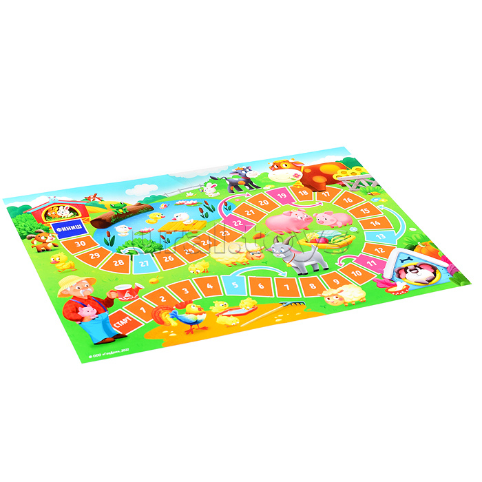 Игра-ходилка с фишками для малышей 2в1. На ферме+В лесу. Игра-ходилка с фишками для малышей 2в1. На ферме+В лесу.