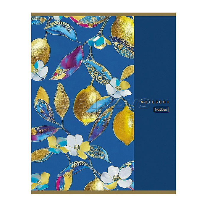 ,Тетрадь 96л. клетка "Золотые фрукты" А5ф 60-65г/кв.м на скобе обл. мел.картон глянц. ламин. 5 диз.