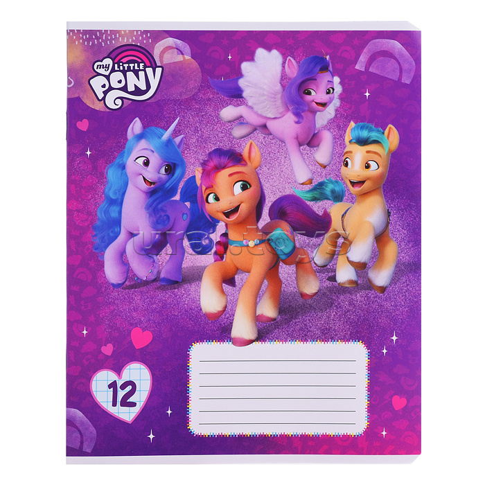 Тетрадь 12 л., клетка  обл карт "My Little Pony"