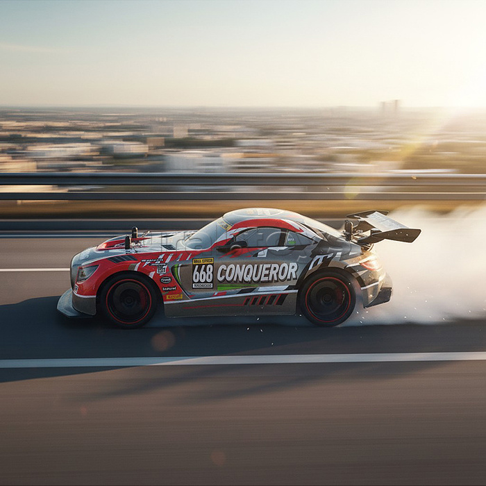 Машина "Молния" р/у, 27 MHz. в коробке