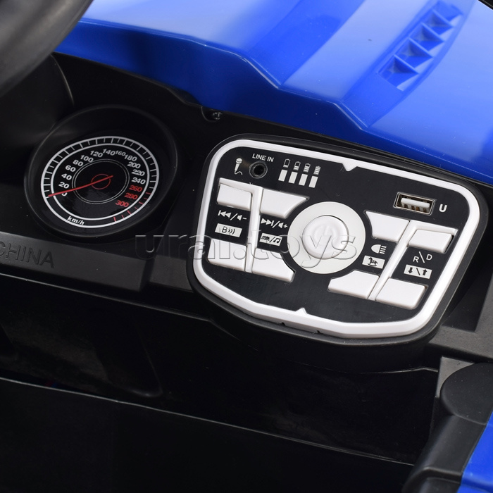 Электромобиль "Автокросс" на аккумуляторе, с р/у управлением, в коробке (синий)