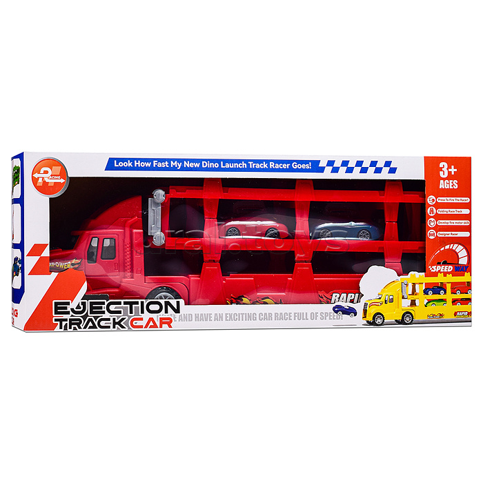 Машина "Автовоз" (цвет красный) 4 машины в комплекте, в коробке