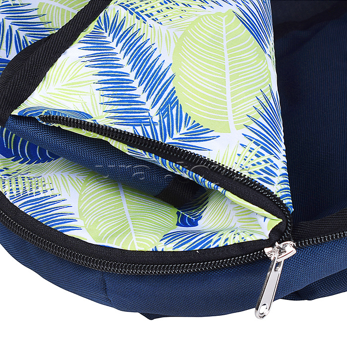 Коляска для кукол, металлическая, складная,с сумкой-корзиной для мамы,цвет листья на тёмно синем