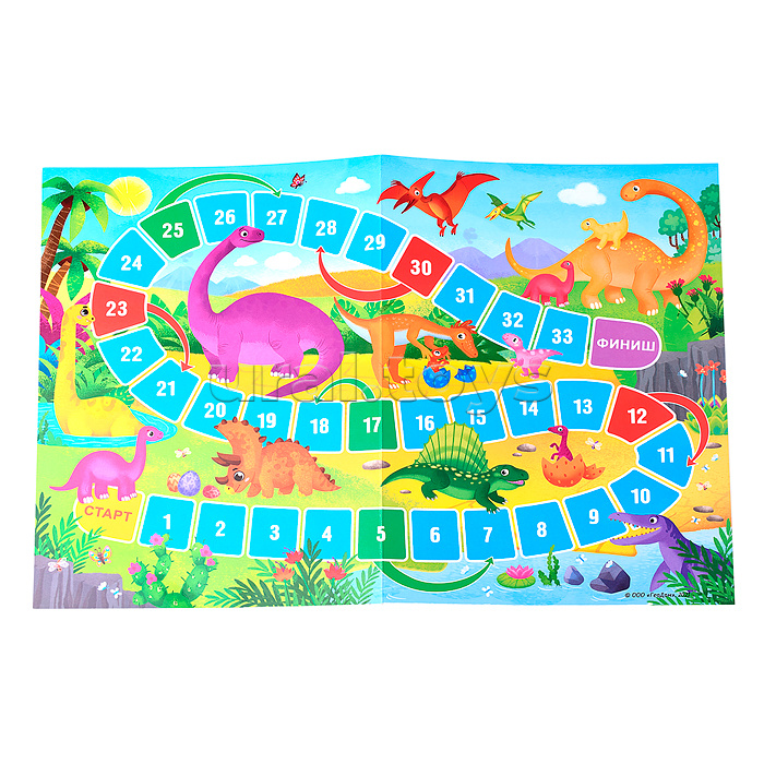 Игра-ходилка с фишками для малышей 2в1. Динозавры+Космос. 42х29,7 см. Игра-ходилка с фишками для малышей 2в1. Динозавры+Космос. 42х29,7 см.