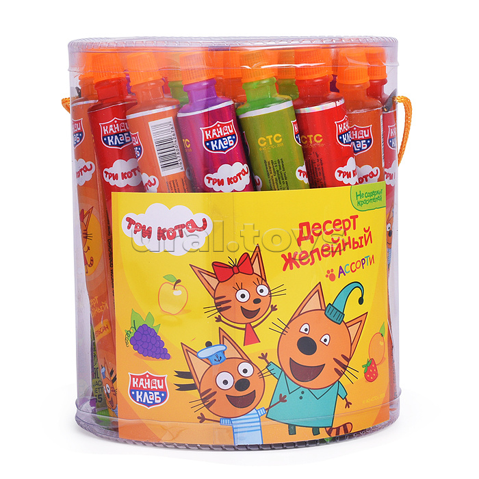 Десерт желейный "Зубная паста" ассорти (Три кота) 55гр*30шт