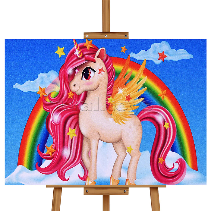Мозаика алмазная "Единорог с радугой" 20*30см.