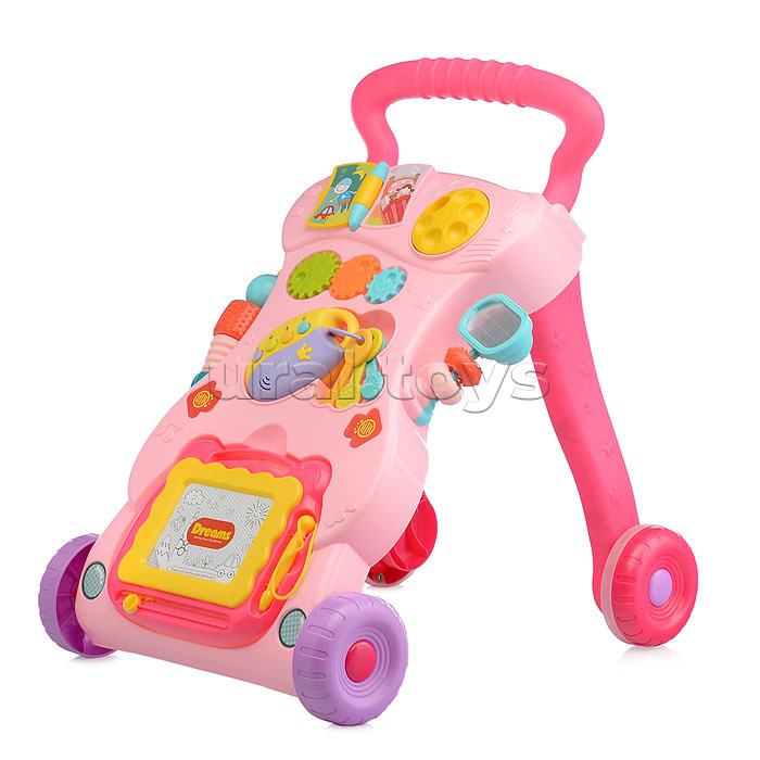 Игровой центр-Каталка "Веселые шаги" розовый, в коробке