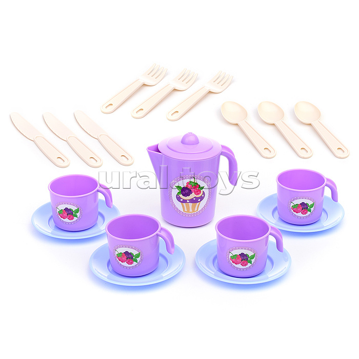 Набор детской посуды "Анюта" на 4 персоны (V1) (22 элемента) (в сеточке)