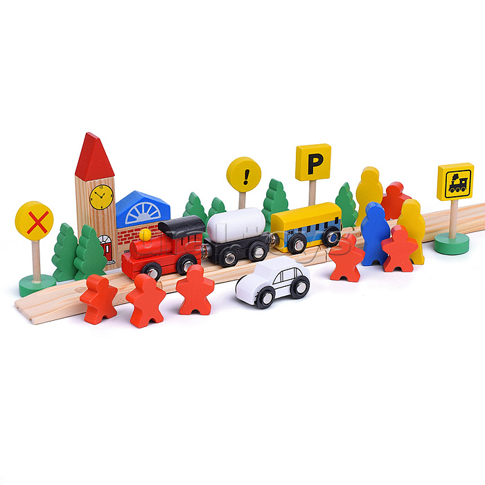 Трек с паровозом и фигурками, "Железная дорога" в коробке