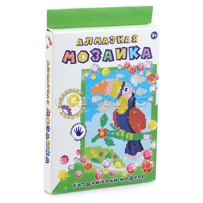 Алмазная мозаика "Тукан" 20х15см, частичное заполнение