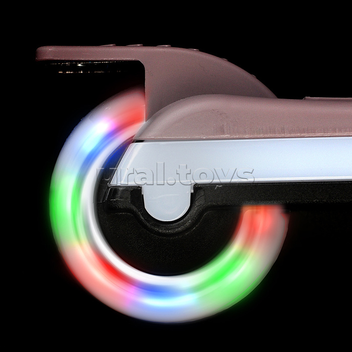 Самокат трёхколёсный ROCKET колёса световые PU, цвет мокко