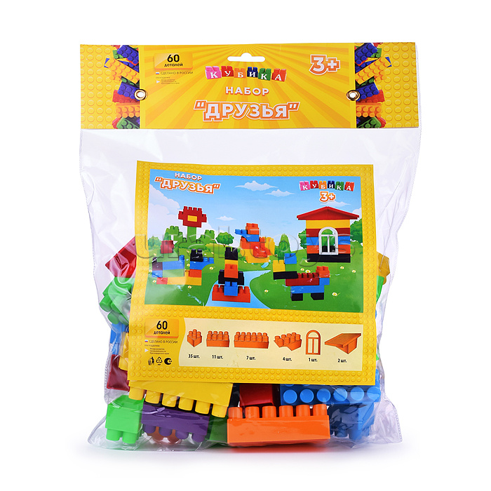 Игрушка-конструктор детский, набор "Друзья", 60 деталей