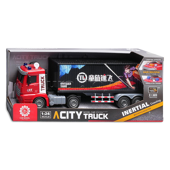 Машина "ТрансКонтинент" на батарейках. в коробке