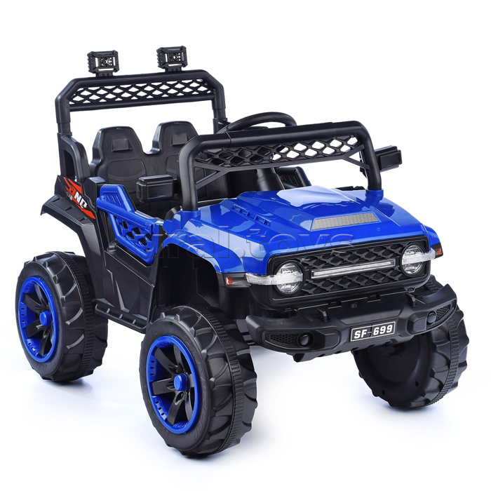 Электромобиль "Автокросс" на аккумуляторе, с р/у управлением, в коробке (синий)