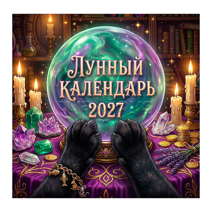 Календарь на 2027 г. "Лунный календарь" скрепка 12 л., средние 300х580 мм. сетка - 1 мес.