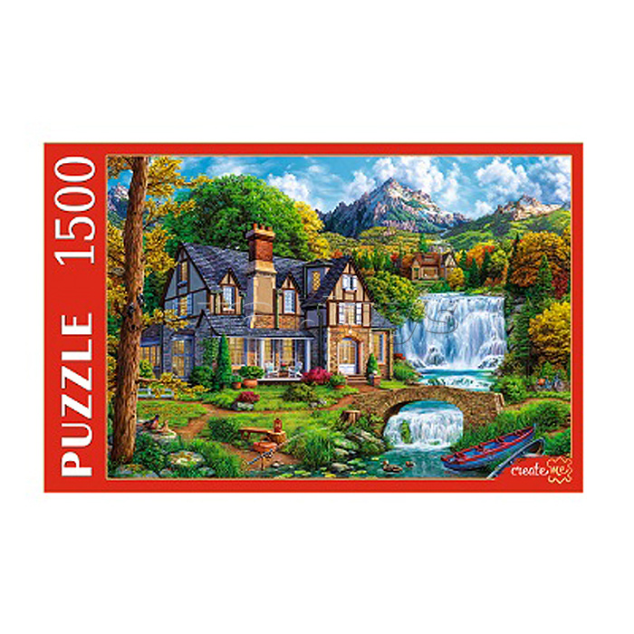 Пазлы 1500 "Домик у большого водопада"