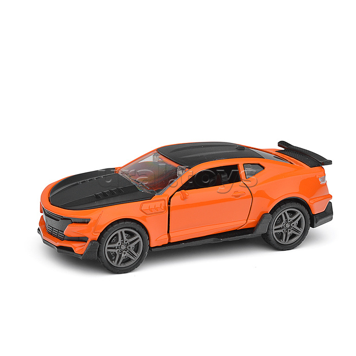 Чёрно-оранжевая инерционная машинка die-cast,1:32, открывающиеся двери Чёрно-оранжевая инерционная машинка die-cast,1:32, открывающиеся двери
