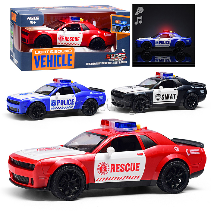 Машина "Полицейская гонка" (свет, звук) в коробке