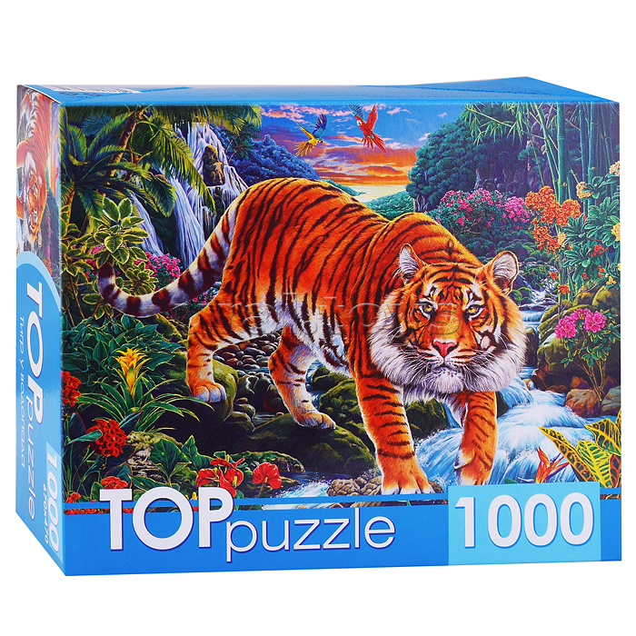 Пазлы 1000 TOPpuzzle "Тигр у водопада"