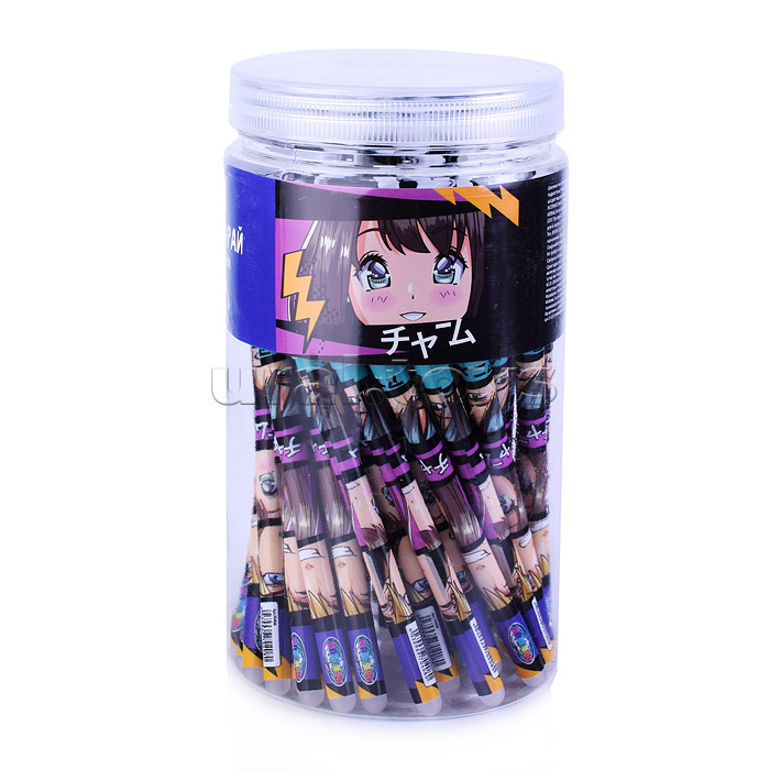 Ручка гелевая "Аниме" со стираемыми чернилами, цвет чернил синий 0,5 мм в пластиковом тубусе