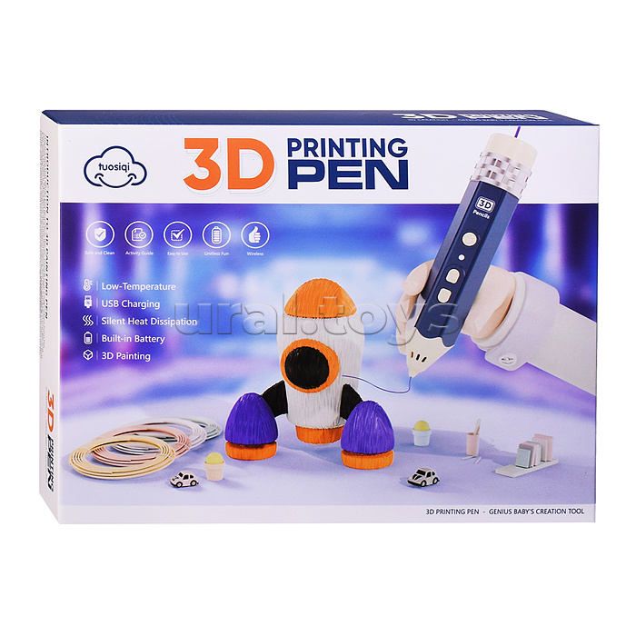 Набор для рисования "Ракета" с 3Д ручкой, в коробке