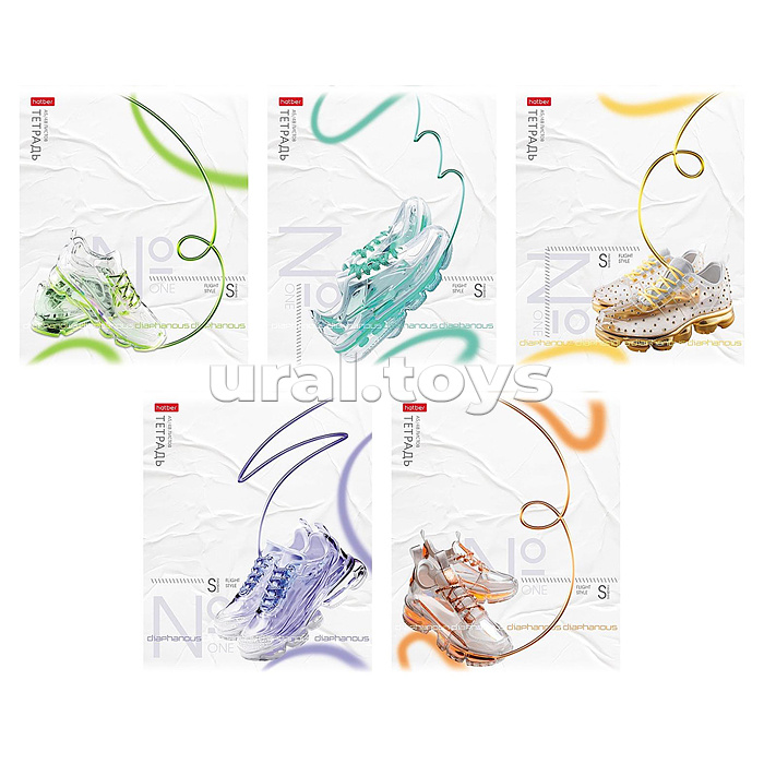 Тетрадь 48л. клетка "Легкий стиль" А5ф 60-65г/кв.м на скобе обл. мел.бумага 5 диз.в блоке