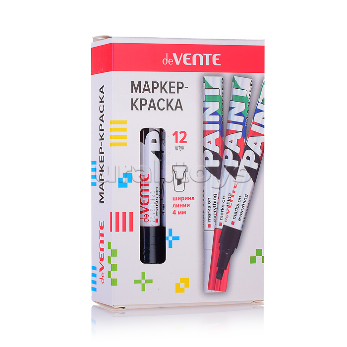 Маркер-краска, круглый алюминиевый корпус, с клипом, нитро-основа, скошенный наконечник, ширина линии 4 мм, длина письма 400 м, черный Маркер-краска, круглый алюминиевый корпус, с клипом, нитро-основа, скошенный наконечник, ширина линии 4 мм, длина письма 400 м, черный