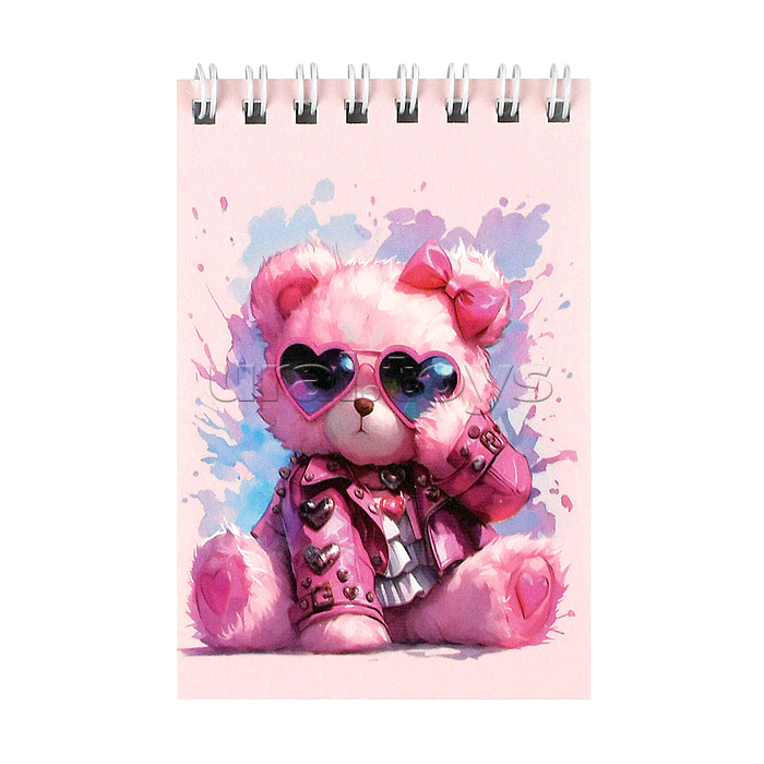 Блокнот А7 40л. "Розовый Мишка" 65 г/м², клетка